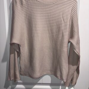 Pink Rose Ribbed Knit in Beige